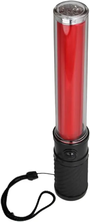 913-R Red 2-in-1 Traffic Safety Baton with Built-in Magnetic Base