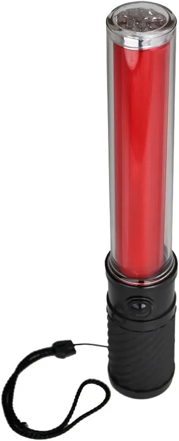 913-R Red 2-in-1 Traffic Safety Baton with Built-in Magnetic Base