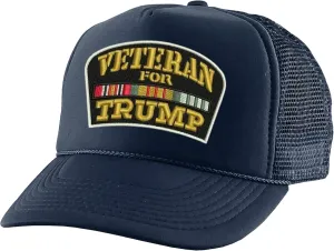 ALLNTRENDS Veterans for Trump Trucker Hat Trump 2024 Caps Adjustable Baseball Hats