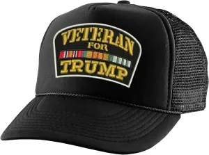 ALLNTRENDS Veterans for Trump Trucker Hat Trump 2024 Caps Adjustable Baseball Hats