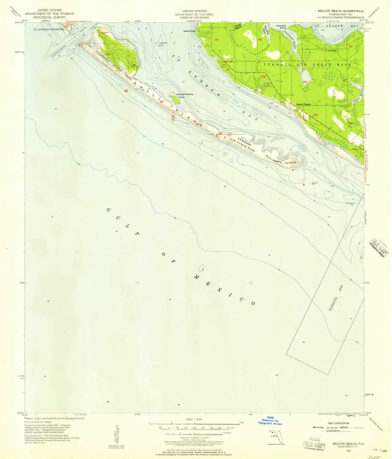 Beacon Beach FL topo map, 1:24000 Scale, 7.5 X 7.5 Minute, Historical, 1956, Updated 1957, 26.7 x 22.9 in