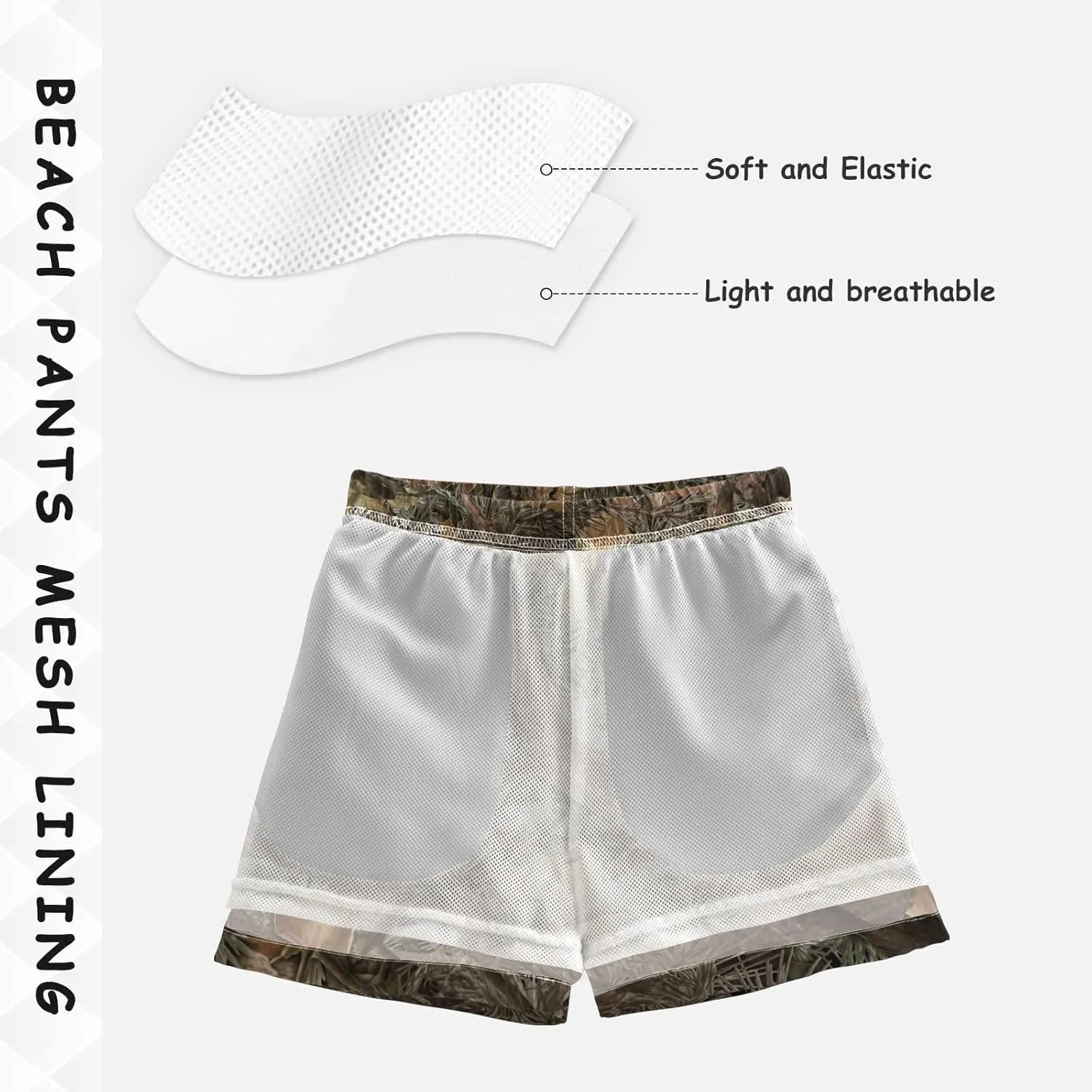 Boys Swim Trunks Beach Board Shorts Quick Dry Swimsuit Bathing Suits with Mesh Lining