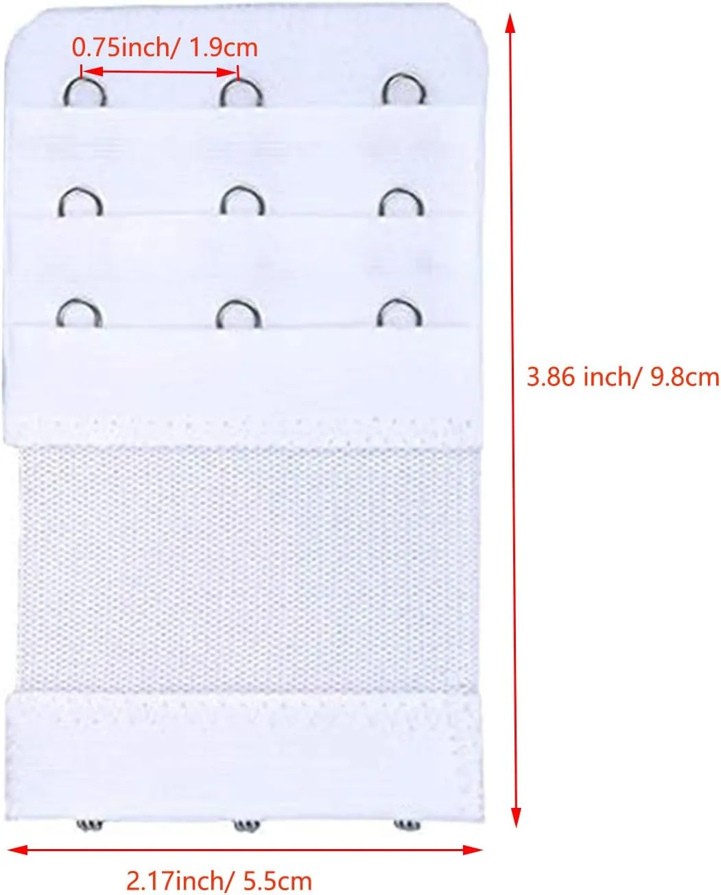 Bra Extender 3 Hooks 3 Rows Elastic Bra Band Hook Strap Extensions for Women, Pack of 4