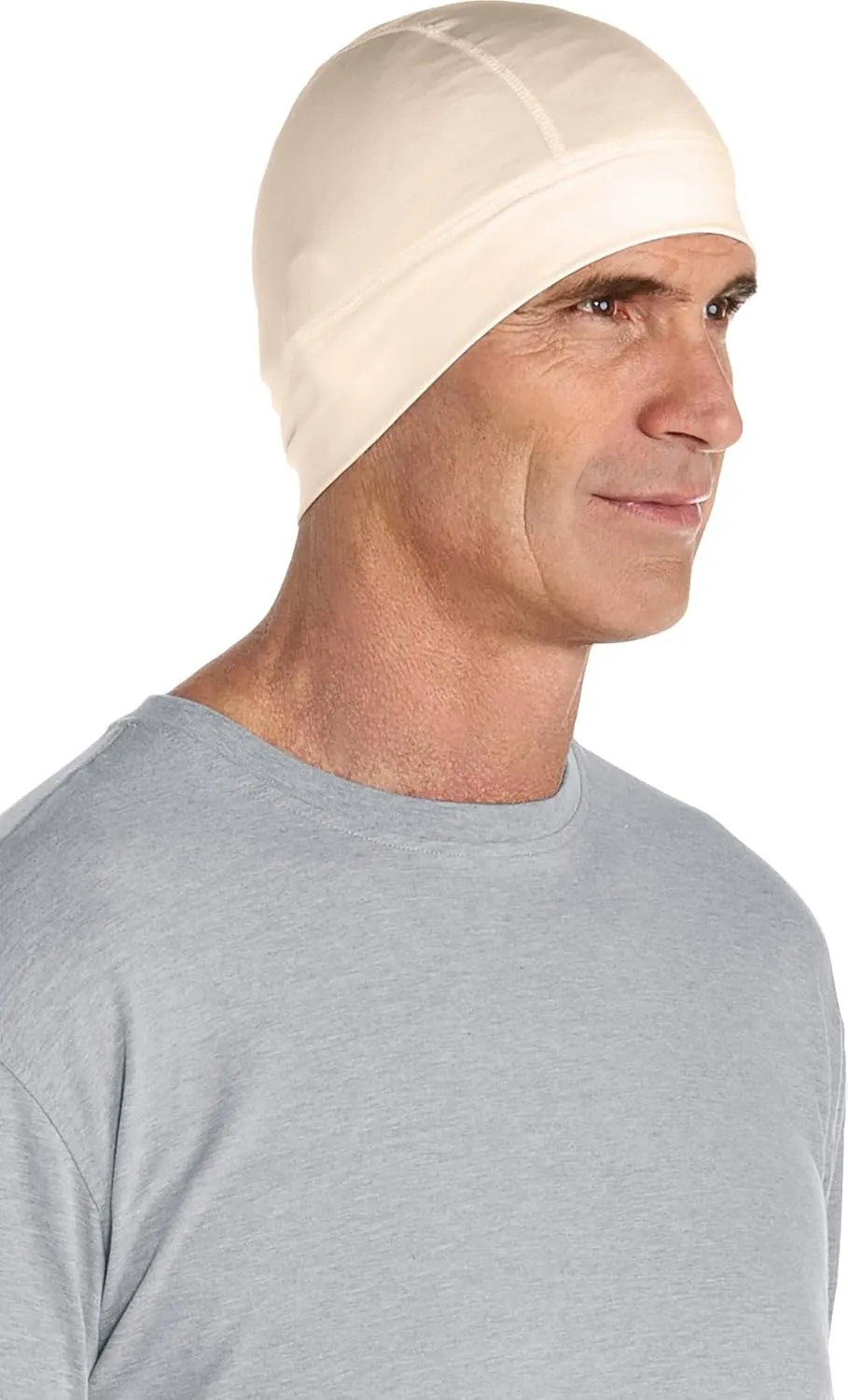 Coolibar UPF 50  Unisex Hubbard UV Skull Cap, Sleek Grey, Small/Medium, Solid - Sun Protective