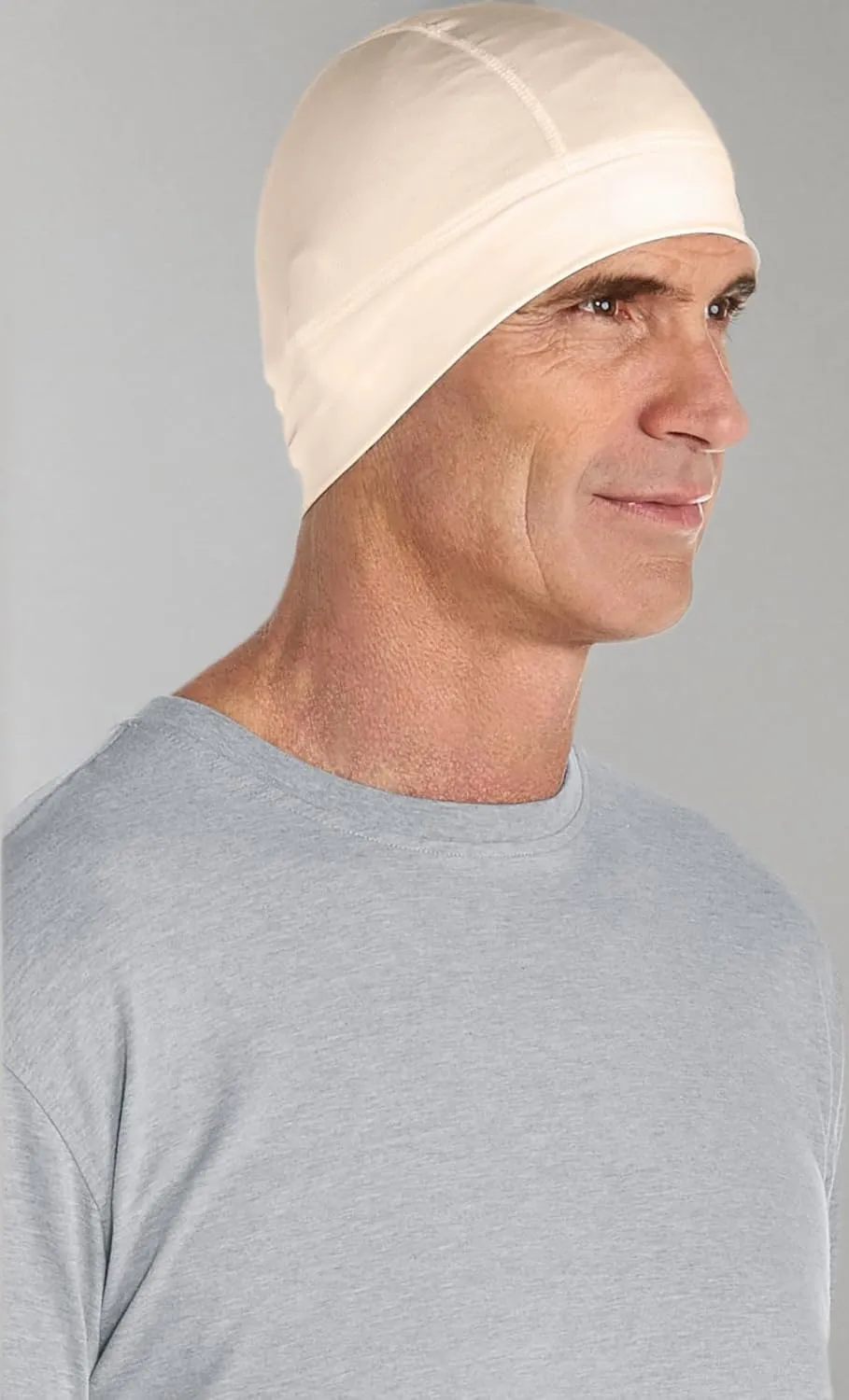 Coolibar UPF 50  Unisex Hubbard UV Skull Cap, Sleek Grey, Small/Medium, Solid - Sun Protective