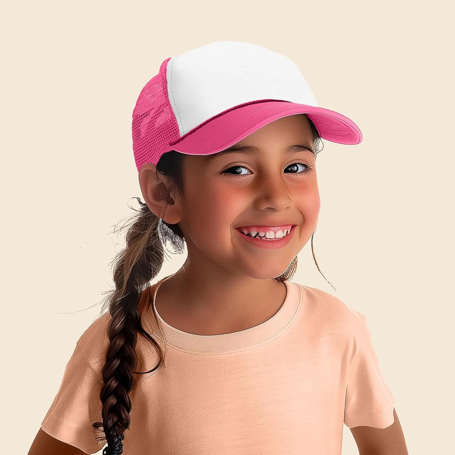 DALIX Youth Mesh Trucker Cap - Adjustable Hat (S, M Sizes)