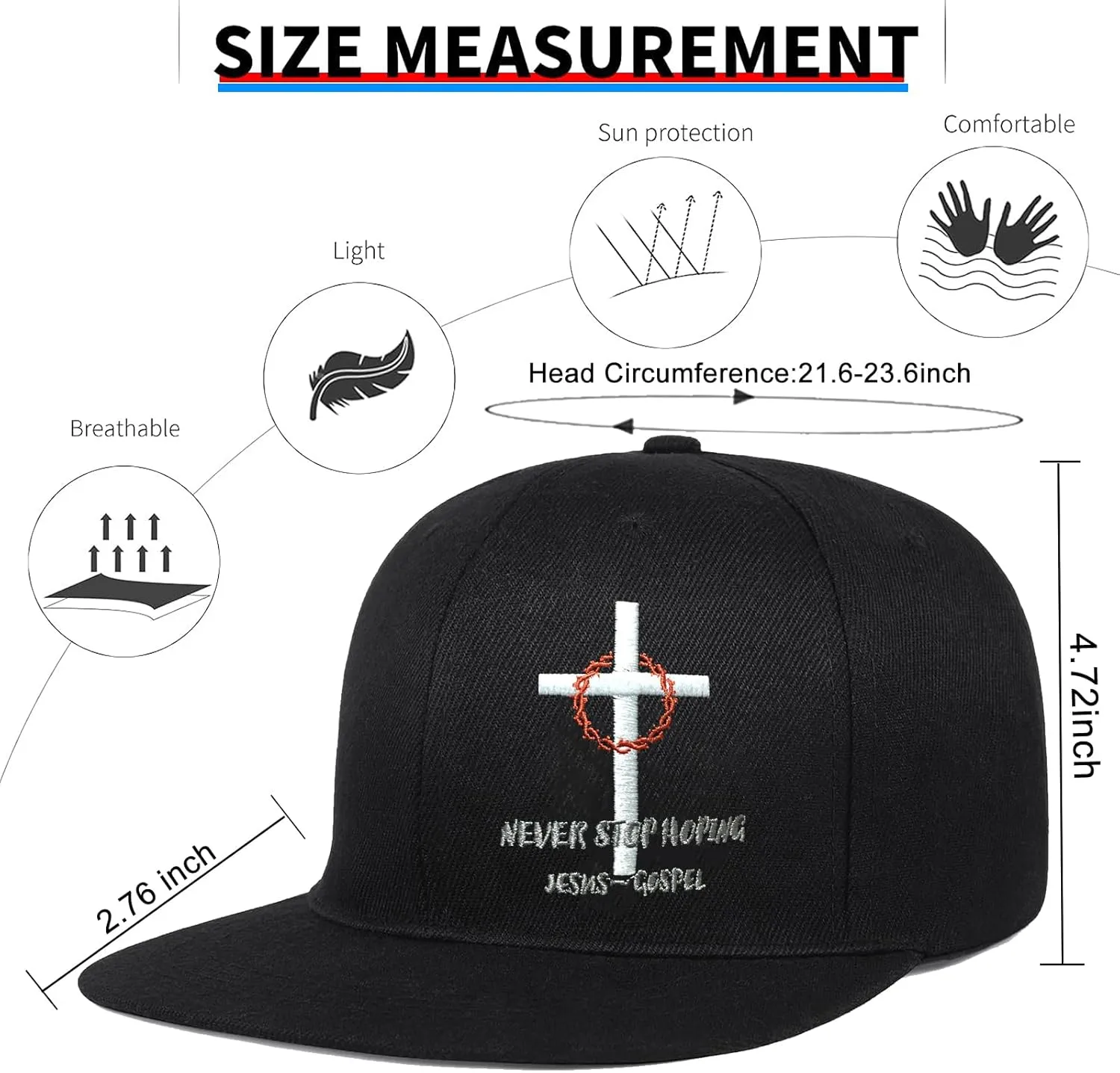 Embroidery Flat Bill Hats for Men Flat Brim Snapback Hats for Men Snap Back Mens Trucker Golf Hat