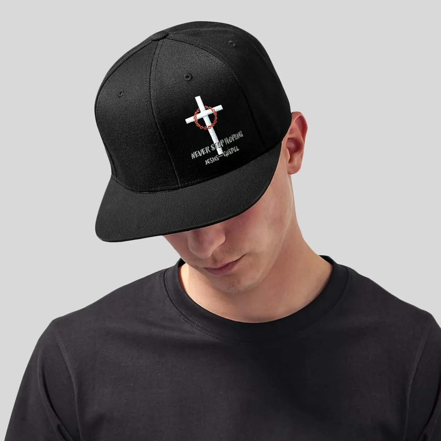 Embroidery Flat Bill Hats for Men Flat Brim Snapback Hats for Men Snap Back Mens Trucker Golf Hat