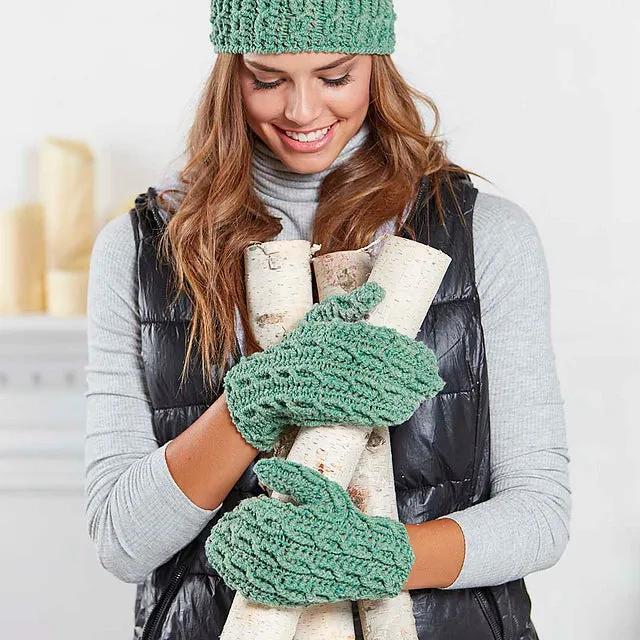 Entwined in Cables Hat and Mittens