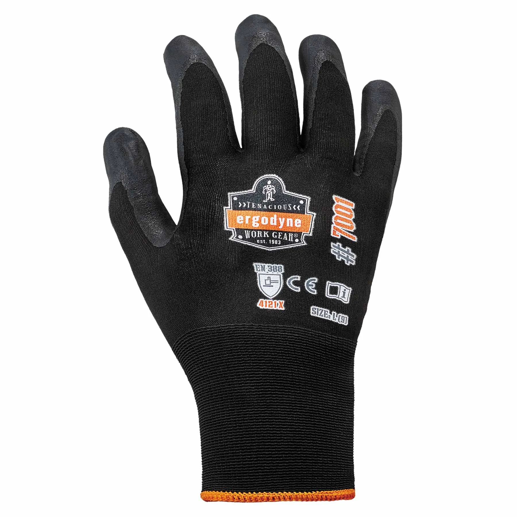 Ergodyne 17856 7001-CASE 2XL Black Nitrile-Coated Gloves - DSX 144-Pair