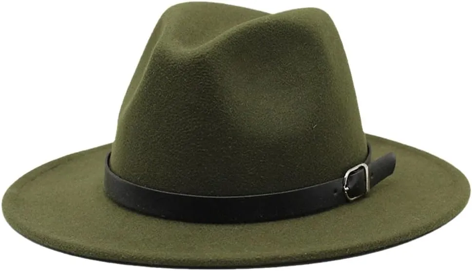 Fashion Men Fedoras Women's Jazz Hat Spring Black Woolen Blend Fedora Hat Outdoor Casual Hat