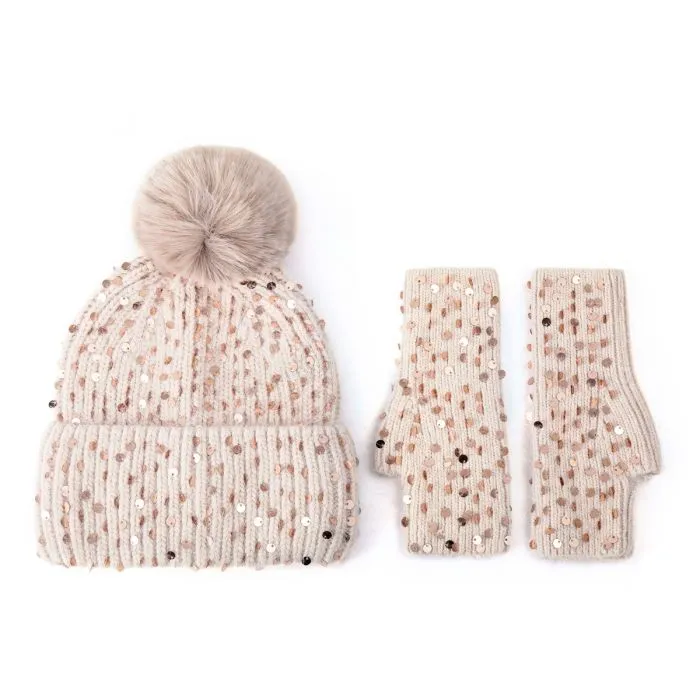 Fingerless Gloves  - Beige