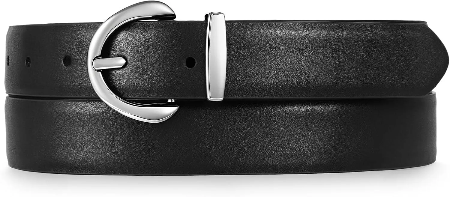 JASGOOD Women Leather Belt Fashion Ladies Waist Belt for Jeans Casual Faux Leather Belt with Gold Buckle