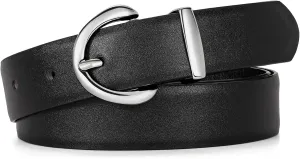 JASGOOD Women Leather Belt Fashion Ladies Waist Belt for Jeans Casual Faux Leather Belt with Gold Buckle