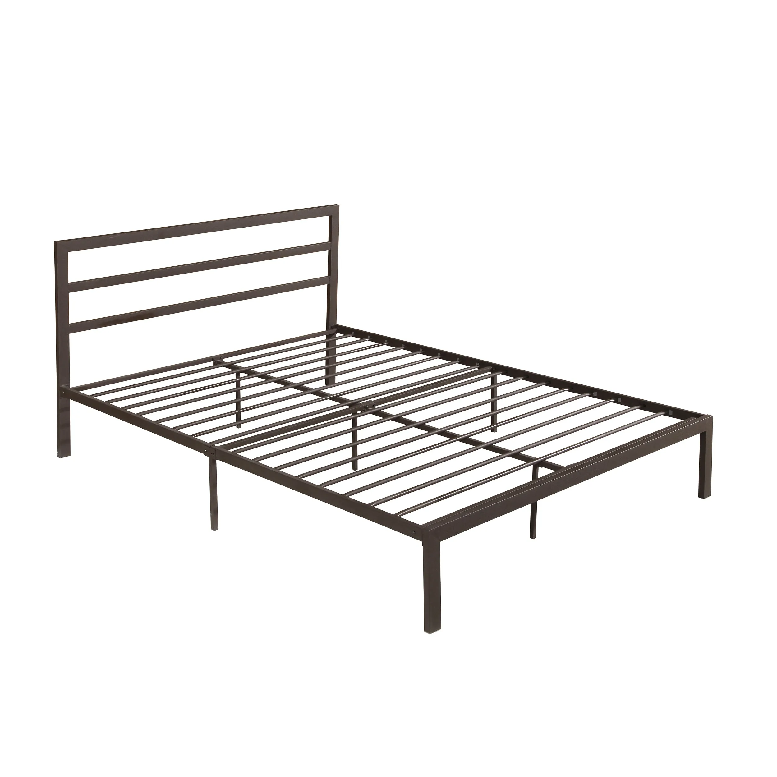 Jones Minimalistic Modern Slat Iron Queen-Size Bed Frame