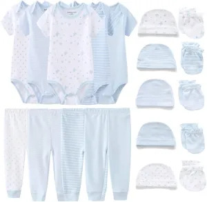 Kiddiezoom Unisex Baby Layette Essentials Giftset Clothing Set 19-Piece For Newborn Baby