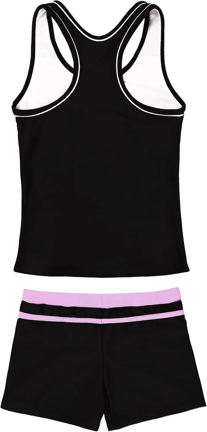 Little Girls' Summer Swimwear Two Piece Boyshort Tankini Kids Swimsuit