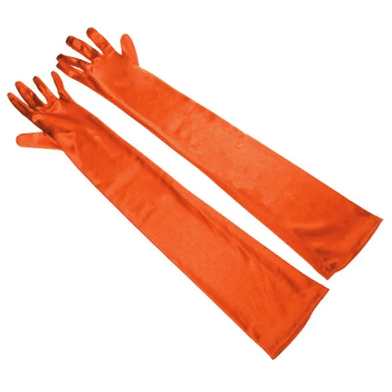 Long Satin Elastic Etiquette Gloves Full Finger Driving Glove