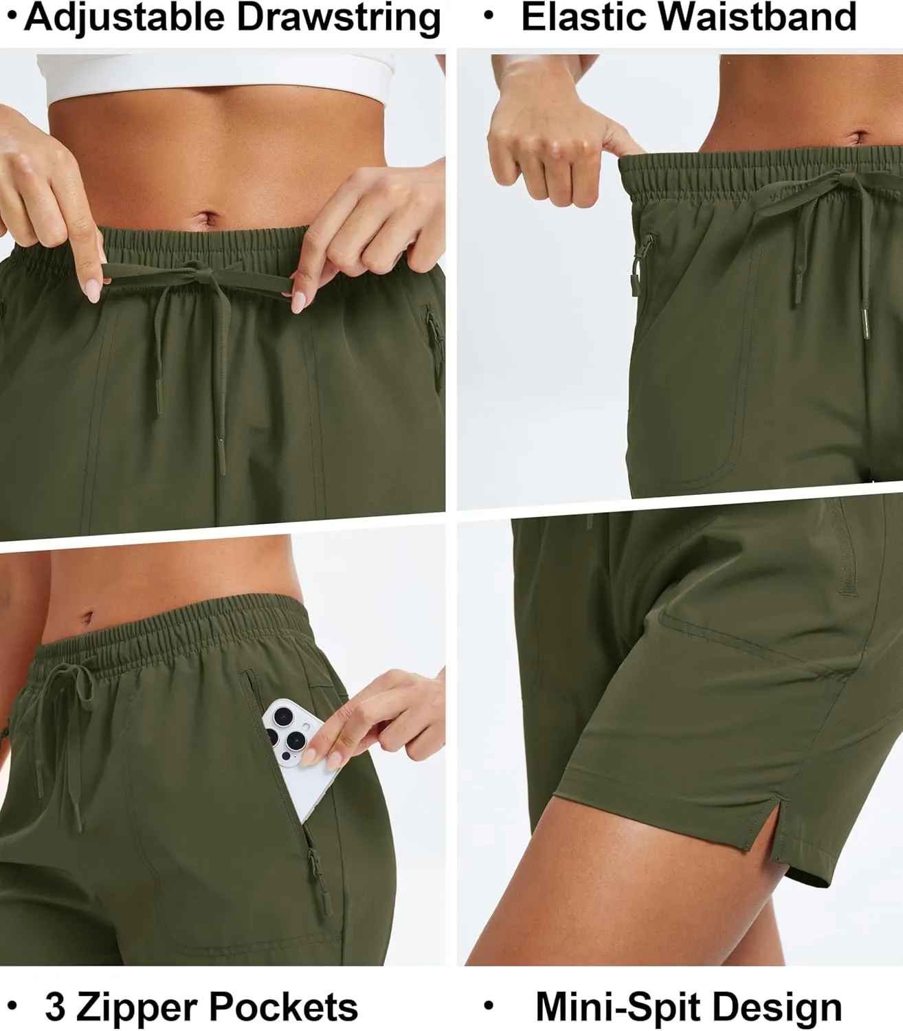 MAGCOMSEN Women's 5" Hiking Shorts UPF 50  Quick Dry Lightweight Athletic Running Golf Summer Casual Shorts with Pockets