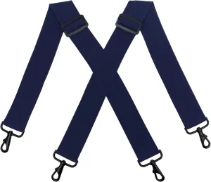 Mens Suspenders Heavy Duty For Big And Tall Wide Adjustable Elastic X Back Work With Hooks