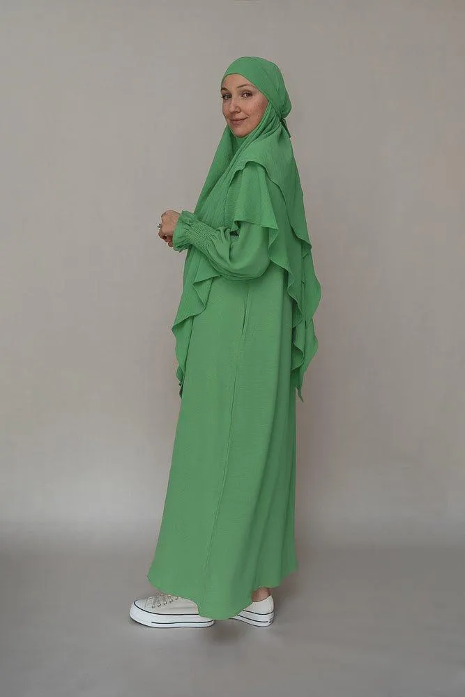 Mint Green Two layer khimar niqab feature