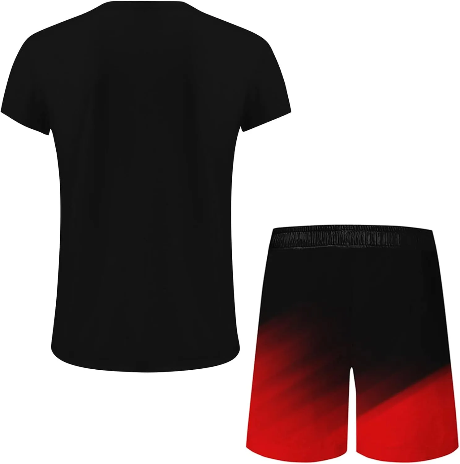 Muscularfit Mens Short Sets 2 Piece Outfits Causal Gradient Color Tracksuit Sweatshirt and Drawstring Shorts Set for Men 2023
