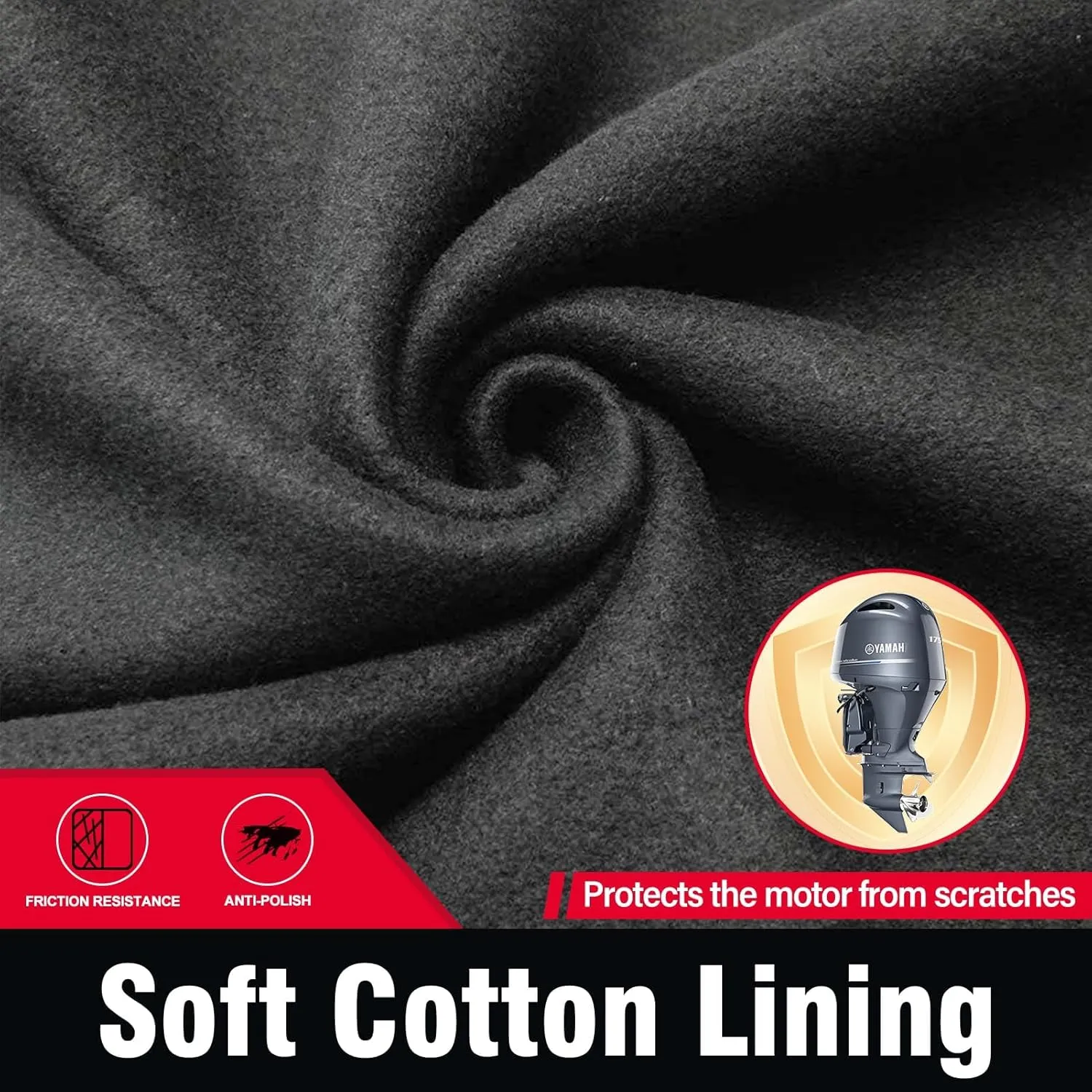 Outboard Motor Cover Waterproof Heavy Duty 900D Oxford with Cotton Lining Boat Motor Cover Fits 25-50 HP Outboard Engine,Grey Green
