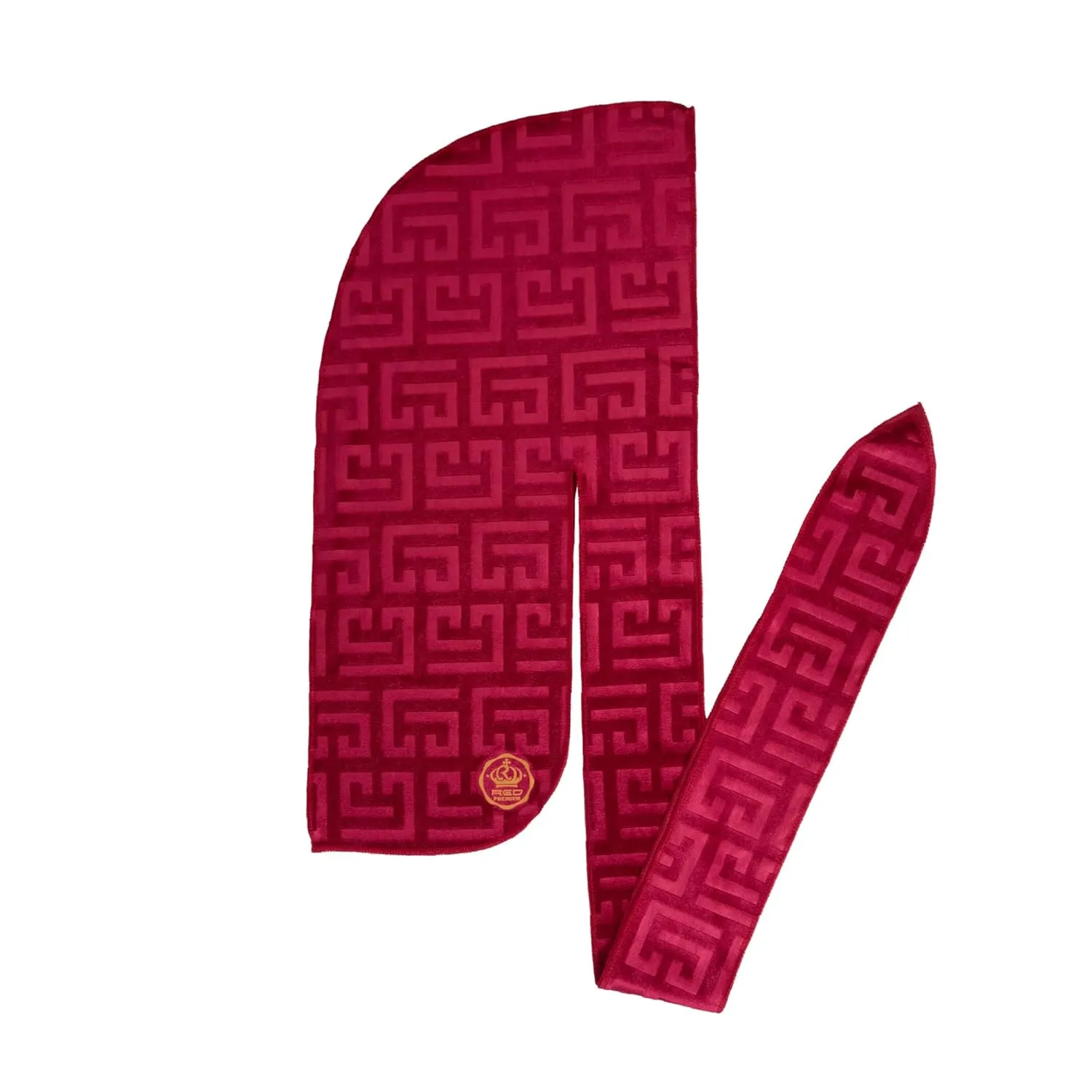 Red by Kiss Bow Wow X Power Wave Premium Pattern Velvet Durag, Soft & Stretchy, Ultimate Compression, Secure Fit & Breathable (Burgundy)