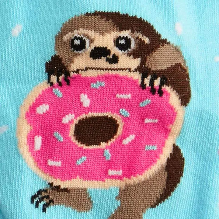 Snackin' Sloth Blue Women's Crew Socks