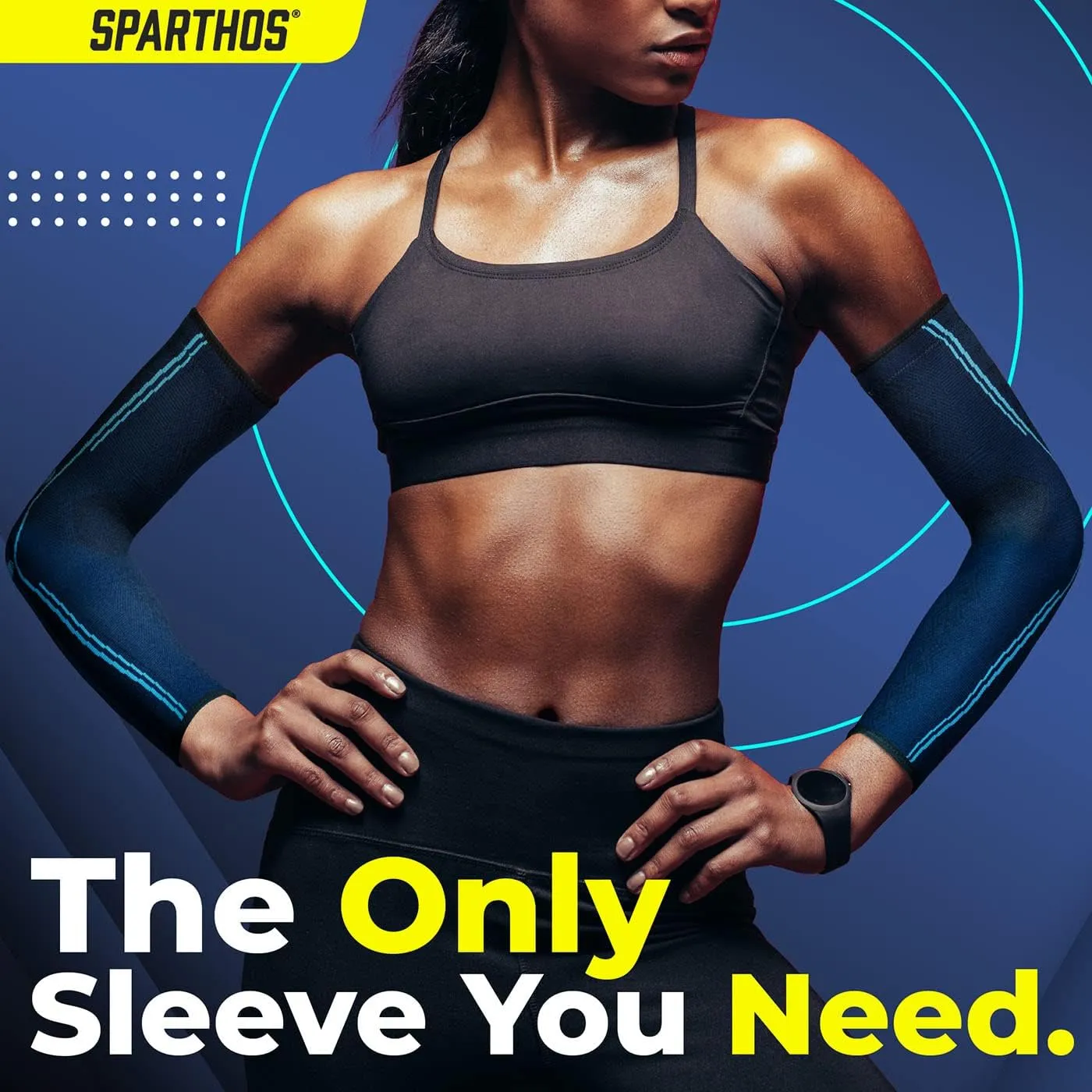 Sparthos Arm Compression Sleeves - Aid in Recovery and Support Active Lifestyle - Innovative Breathable Elastic Blend