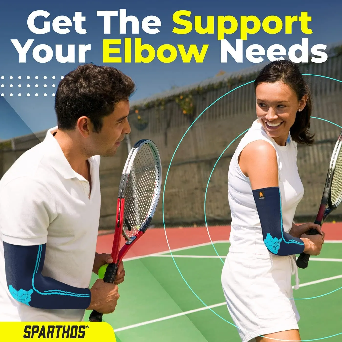 Sparthos Arm Compression Sleeves - Aid in Recovery and Support Active Lifestyle - Innovative Breathable Elastic Blend