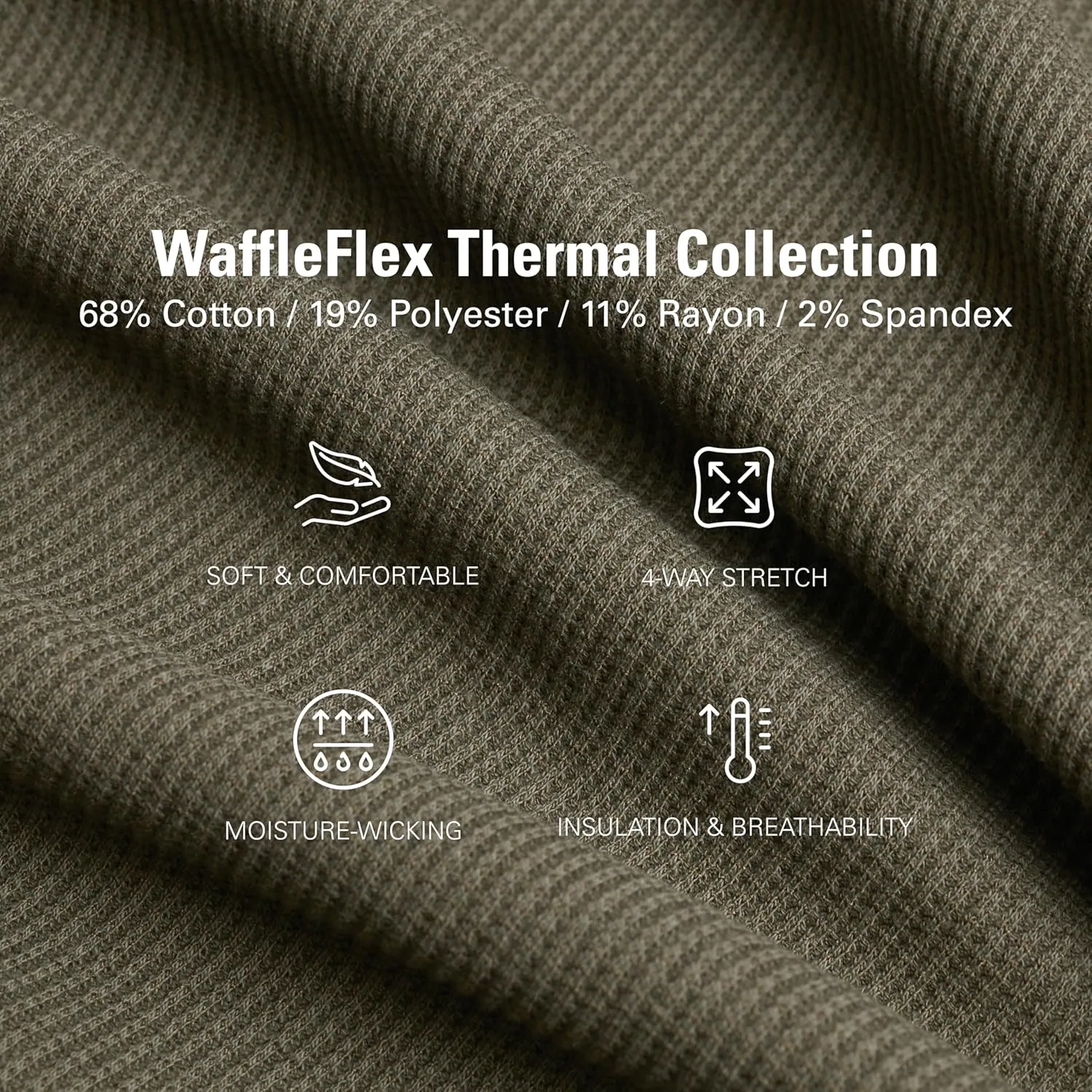 STRONGSIZE Men's Big and Tall Thermal Waffle Henley Long Sleeve  Longer Length 3 Button Henley Shirt