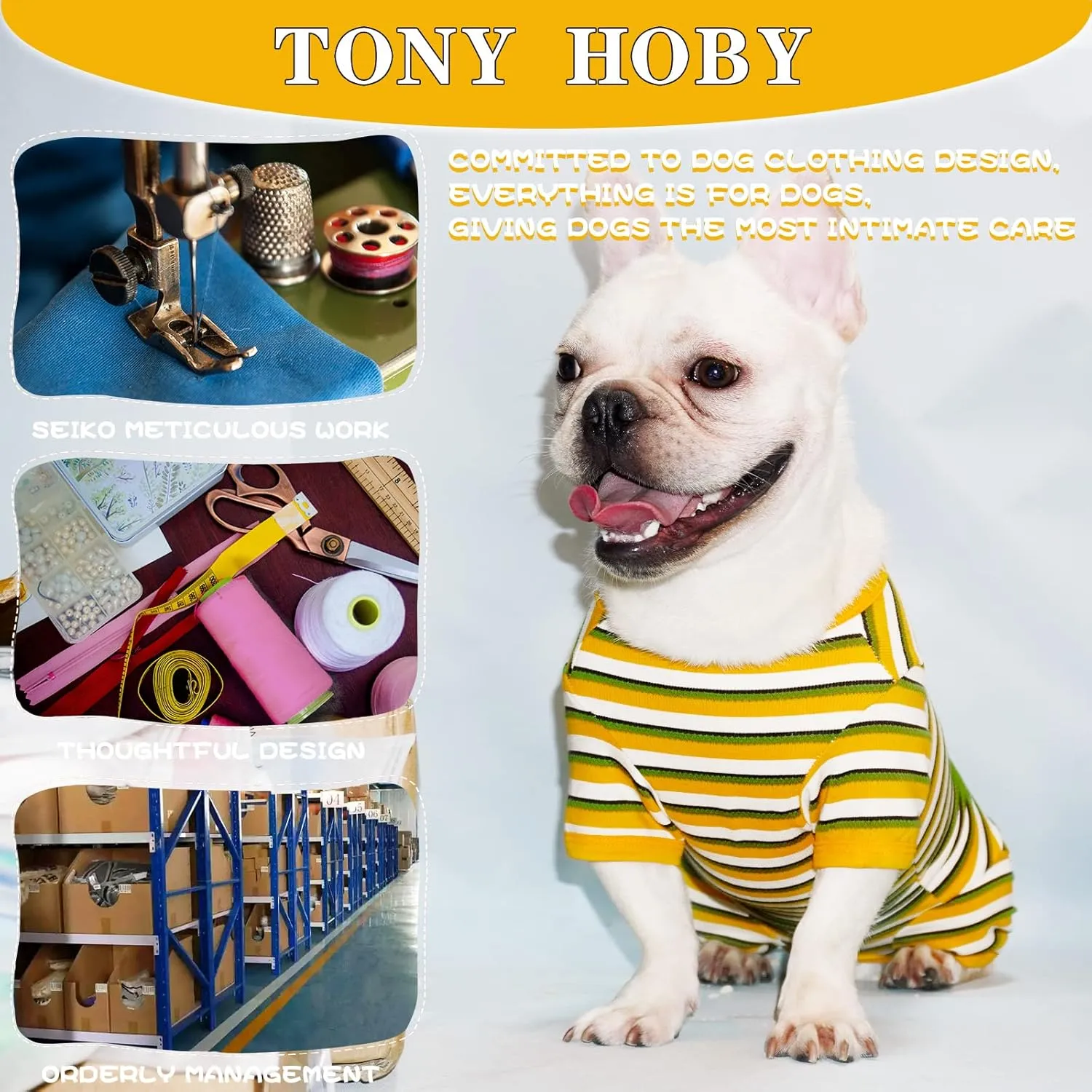 TONY HOBY Dog Pajamas, Dog Surgical Recovery Suit, Knitted Dog Shirt for Small Medium Dog (Yellow&Green, Girl, XL)