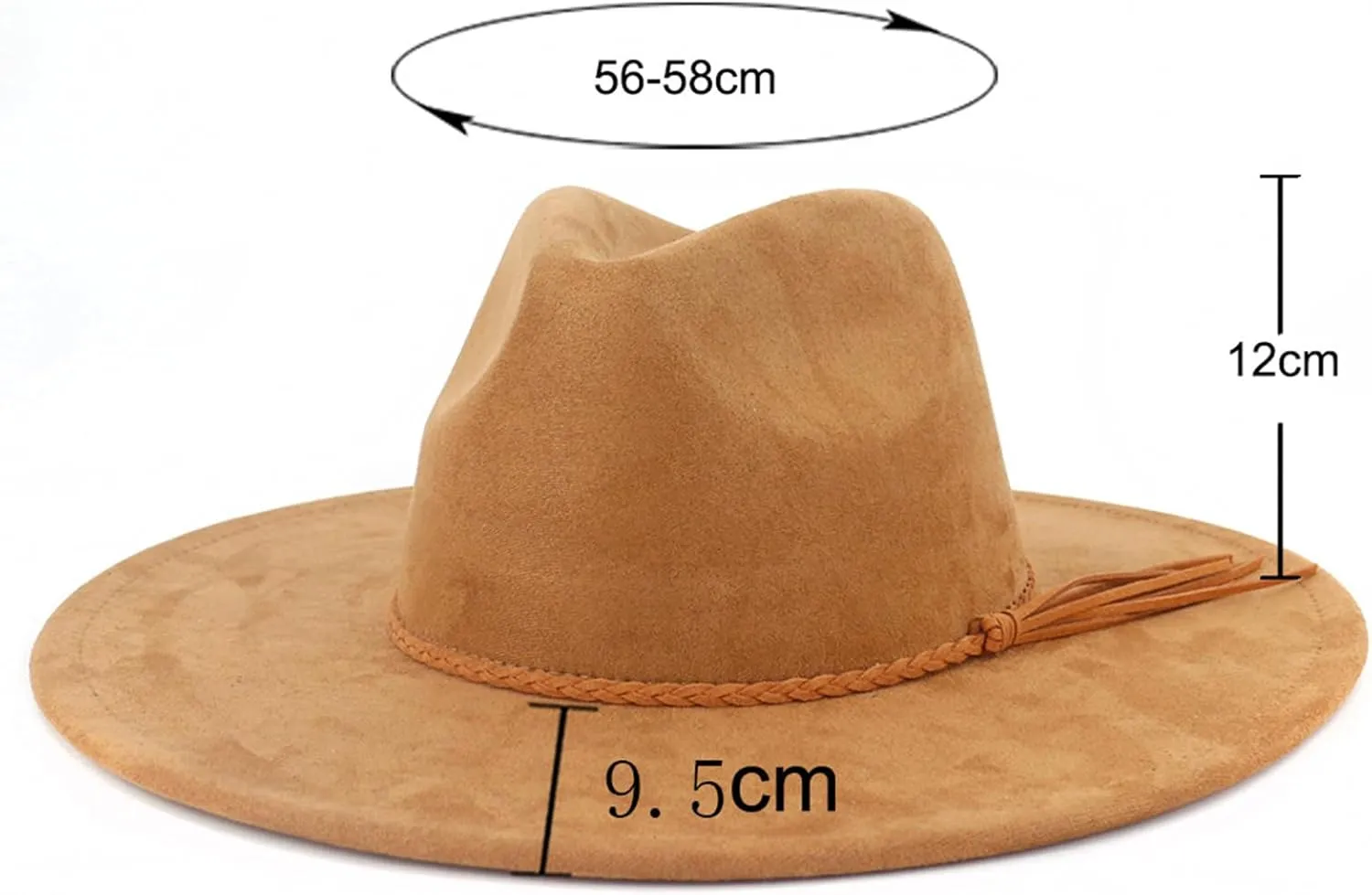 Unisex 9.5Cm Wide Brim Fedora Hat - For Winter Jazz And Church