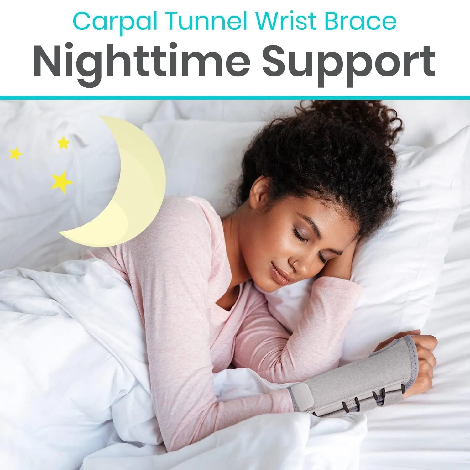 Vive Carpal Tunnel Wrist Brace with Splint for Left or Right Hand - Adjustable Night Wrist Support Splint Immobilizer for Men & Women - Cockup Brace for Arthritis, Tendonitis, Sprain, Injuries & Pain