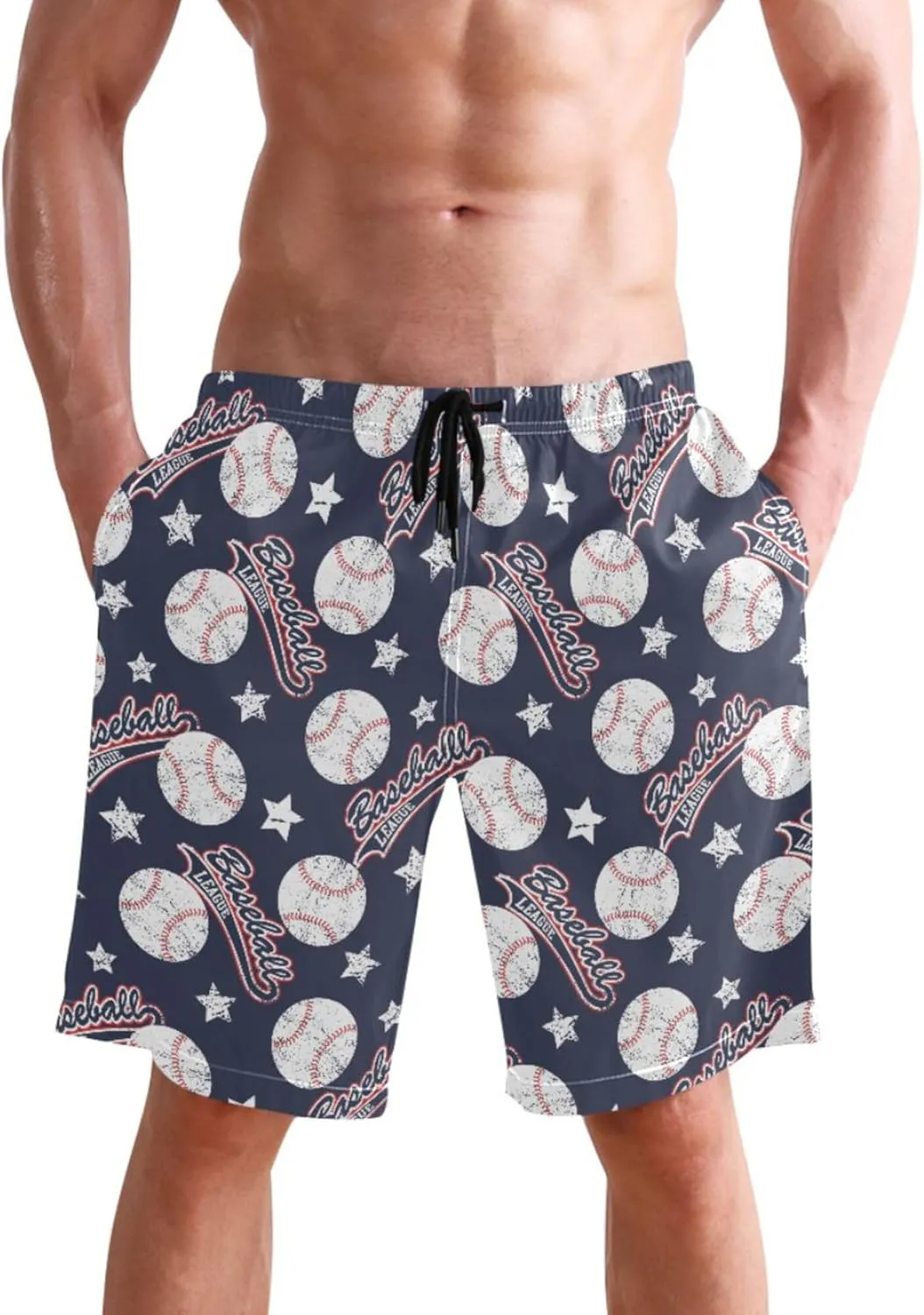 Wamika Men's Beach Shorts Swim Trunks Quick Dry Men Casual Board Shorts with Pockets M-XXL