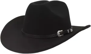 Western Cowboy Hat for Men Women Felt Wide Brim Classic Outdoor Fedora Hats, Cowboy Cowgirl Hats with Belt Buckle